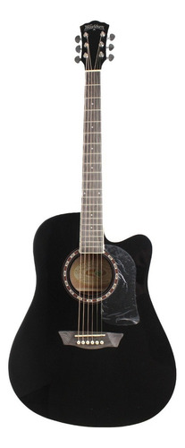 Guitarra Electroacustica Washburn Ad5ce Negra Dreadnought Color Negro Material del diapasón Palo de rosa Orientación de la mano Diestro