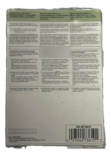 Sony 2gb Memory Stick Pro Duo Card Mark2