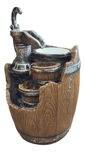 Fonte De Água Decorativa Bomba De Poço Barril 35cm Bivolt