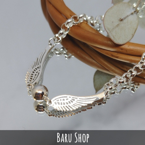 Pulsera Acero Blanco Diseño Alitas