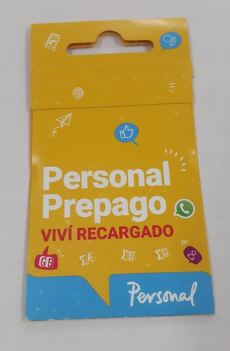 Imagen 1 de 5 de Pack 5 Chip Prepago Personal 4g Whatsapp Gratis 