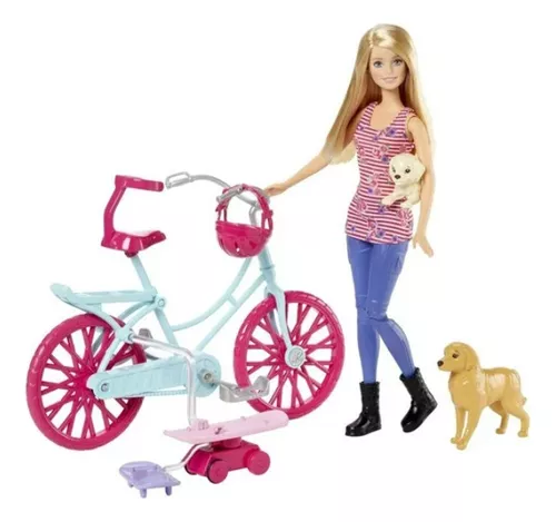 Boneca Barbie Ciclista Passeio de Bicicleta HBY28 - Mattel - Ideal Presentes