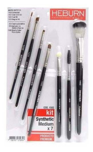 Kit Heburn Synthetic Medium X7 Pinceles Para Maquillaje 1502