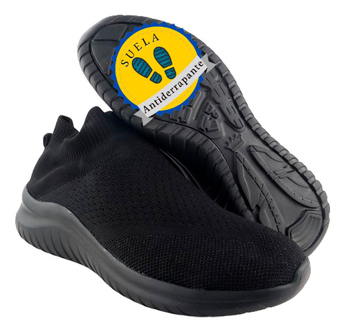 Tenis Hombre Deportivo Comodos Ligeros Calcetin Negro 102-nn