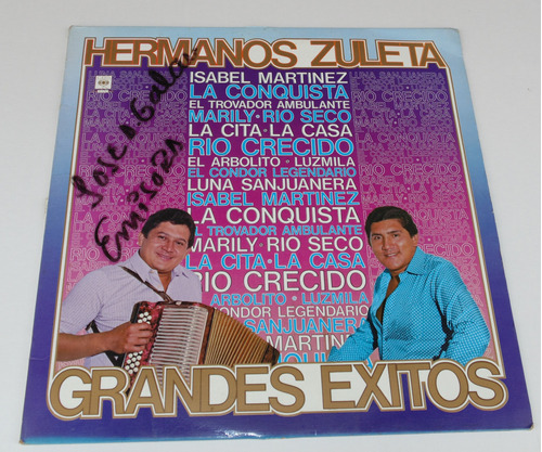 Hermanos Zuleta Grandes Exitos Lp Vinilo 1982