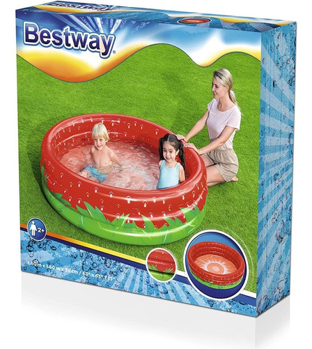 Inflable Pileta 3 Aros Frutilla 160x160 Bestway (9663)