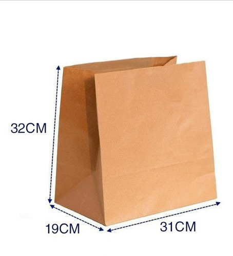 Imagem 5 de 6 de Saco Papel Kraft Delivery 31x19x30 ( 200unid Melhor Preço )