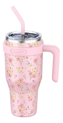- Vaso De 40 Onzas Asa, Tapa Y Popote, Vaso Aislado De ...