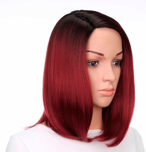 Peluca Dama Tinto Bob Ombre Resiste Calor Envío Gratis Inmed