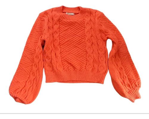 Sweater Lana Manga Globo Chaleco Corto Tipo Croptop Hamelin