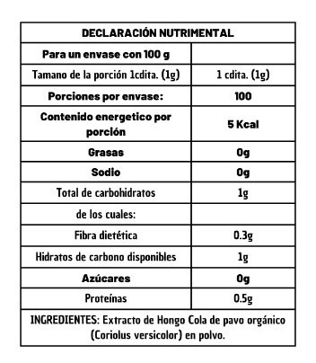 Hongo Cola De Pavo En Polvo, Elaborado De Manera Orgánica