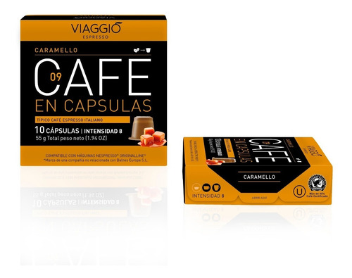 Pack 30 Cápsulas Café Viaggio Caramello Para Nespresso®