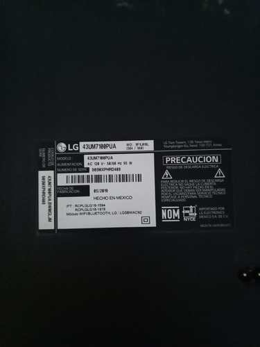 Pantalla Smart Tv Lg 43 Refacciones (Usado)