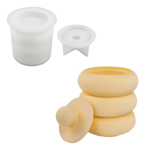 Molde De Silicone Pote Com Tampa Modelo 7