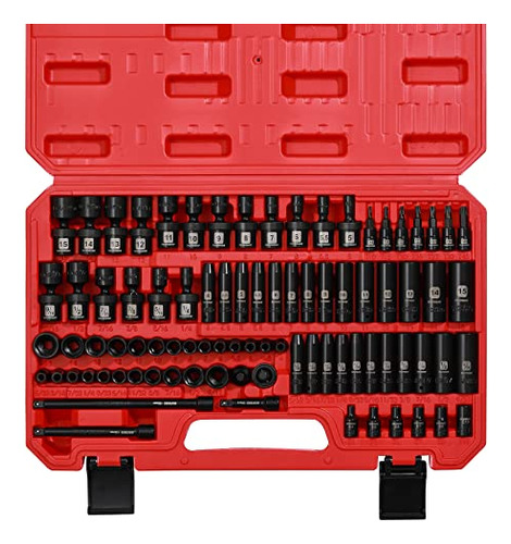 Juego De Vasos De Impacto 86pcs 1/4puLG Mixpower, Mtrico&sae
