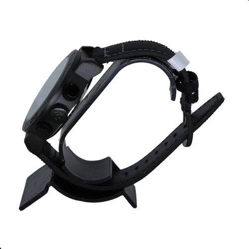 Relógio De Pulso Unisex Pulseira Preta Cordada Bisel Em Preto Fosco Coroa E Ponteiros Em Preto Caixa Rustica Resistente Mostrador Em Preto User4