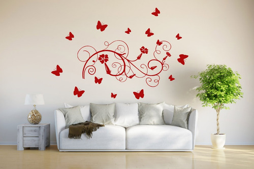 Vinilo Mural Floreado Decorativo Modelo A Y B  1.10mt