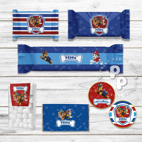 Kit Imprimible Cumpleaños Paw Patrol Azul Personalizado