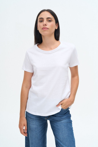 Remera Lisa Mujer Basica Algodon Cuello Redondo Solmaint