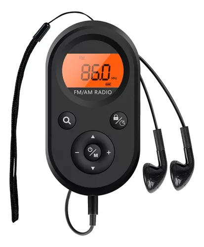 Radio Mini radio estéreo AM FM de bolsillo, portátil, funciona con