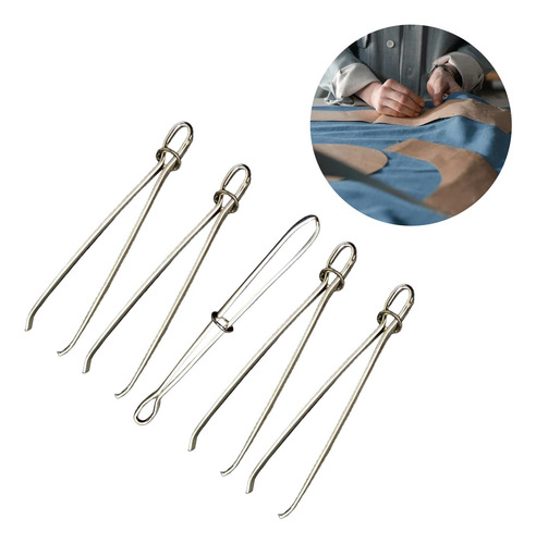 5 Pinzas Y Enhebrador De Cordón Elástico Bodkin De Metal,