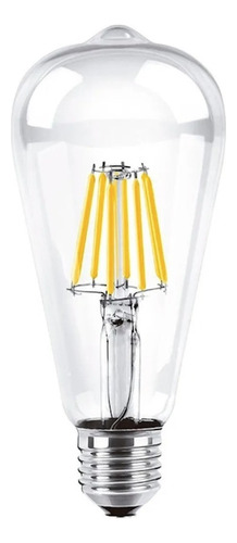 Lámpara Led Edison Vintage Filamento E27 4w St58 Cálida Fría