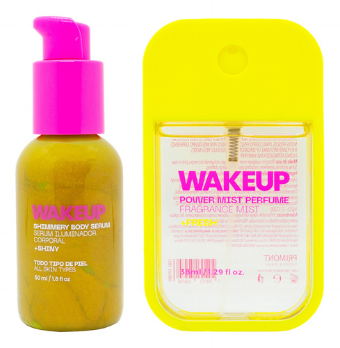 Primont Wakeup Shimmery Body Serum + Power Mist Perfume 3c