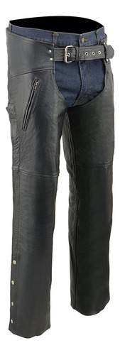 Milwaukee Leather Chaps For Mens Black Leather Dual Side Mu.