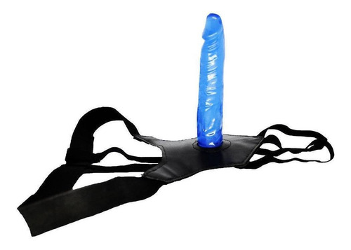Coloque o cinto Sensual Sexshop Cinta peniana azul com arnês de náilon - cor azul