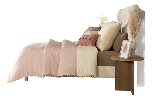 Funda De Duvet Para Edredon Individual Sevilla Vianney Color Rosa Diseño Con Flecos