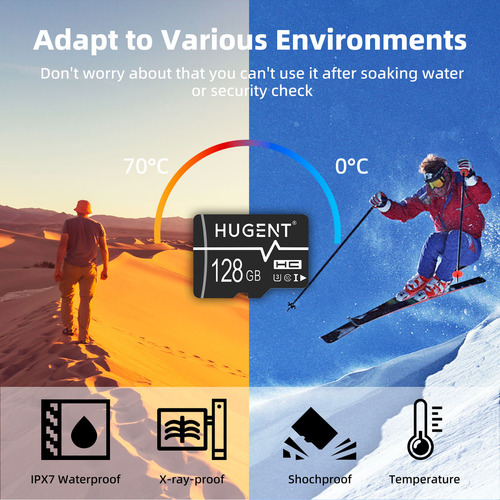 Tarjeta Sd 128gb Hugent Tarjeta De Memoria Super Sd Mini Portátil Almacenamiento Externo U3 V30 Compatible Con Smartphone Portátiles Cámara Dash Cam