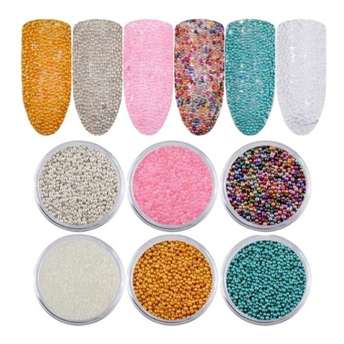 Caviar En Pack X 12 Tarritos/colores Distintos/ideal Uñas