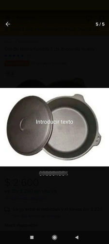 Imagen 6 de 6 de Olla De Hierro Fundido 7 Lts. Excelente Nueva