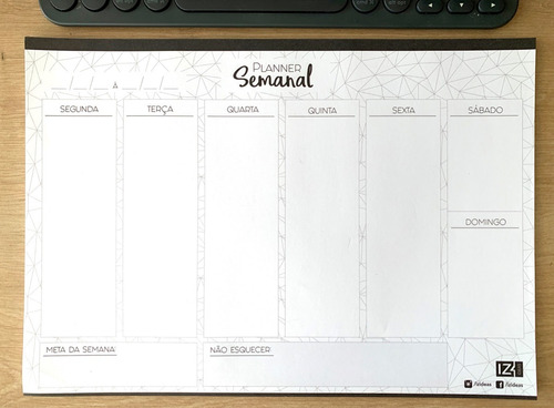 Imagem 2 de 3 de Planner Semanal Black Bloco A4 (tam Sulfite) Planejamento