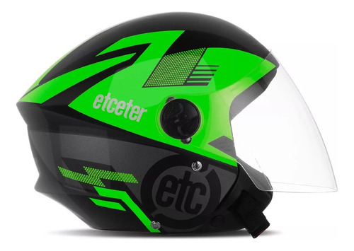 Capacete Aberto Feminino Masculino New Liberty 3 Etceter Cor Verde Desenho Open Tamanho Do Capacete 58