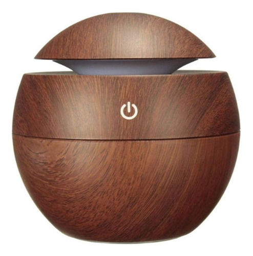Umidificador De Ar Noturno Ultrassônico De Led Redondo 130ml Cor Tabaco 110v