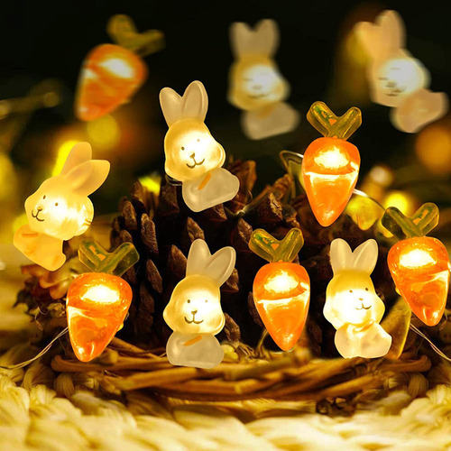 Luces Led Con Forma De Conejo De Pascua, 30 Luces, Batería D