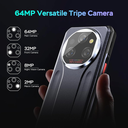 Oukitel Wp39 5g 24(6+18)+256 Gb 11000mah Teléfono Celular Inteligente Dual Sim Mtk 6100+ 6.6in Fhd+ip69k Impermeable Rugged Smartphone Face Id/64mp