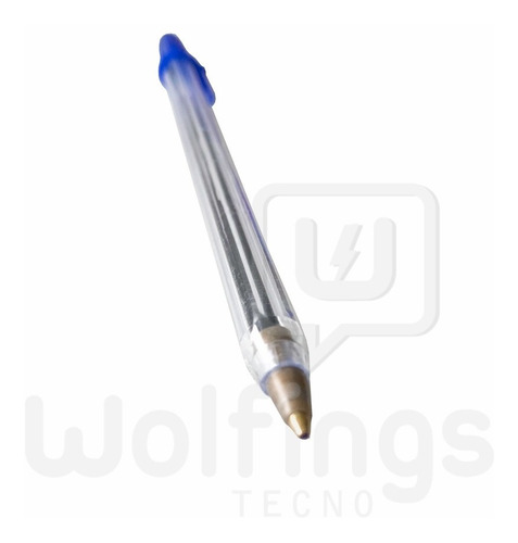 Caja X50 Lapicera Birome Tinta Azul Cristal Pen Punta Fina