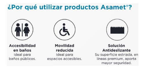 Asa 90° Safety Acero Inox+pvc Antidesliz. 900x900 Mm Asamet Izquierda