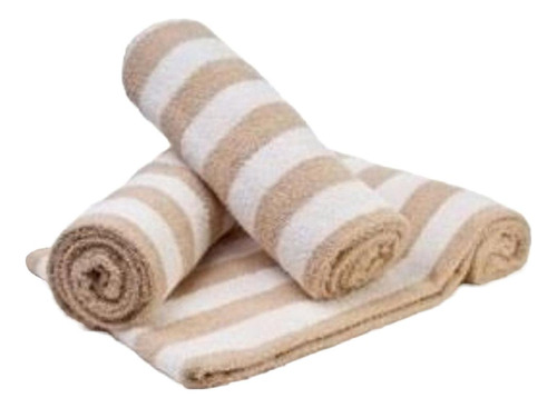 Pack De 3 Toallas Alberca Beige Con Blanco Josefina.