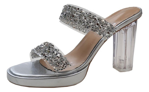 Sandalias De Tacón Alto De Cristal Para Mujer, Zapatos De Ve
