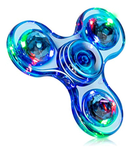 Hantop Fidget Spinner De 3 Ejes, 4 modos Luz Led