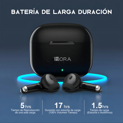 Audífonos Tws 1hora Aut203 In-ear Bluetooth 5.3 Negro