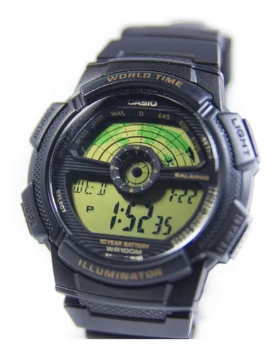Reloj Casio Ae 1100w 1b Hombre Illuminator Sumergible Digita
