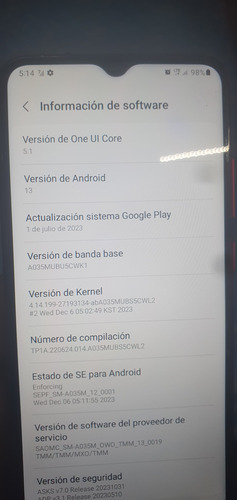Celular Samsung A03 Liberado Sin Fallas 64 Y 4 De Ram,android 13 (Usado)