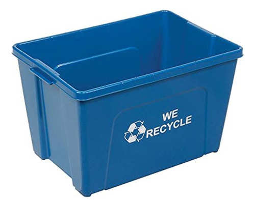 Global Industrial 18 Gallon Recycling Bin, Blue, Plasti