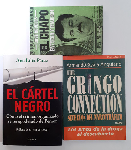 Narcos El Cartel Negro, El Chapo, Gringo Connection 3 Libros