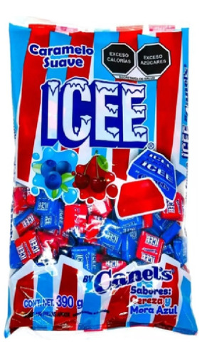 Caramelo Suave Icee Canels Sabor Cereza Y Mora Azul 390g