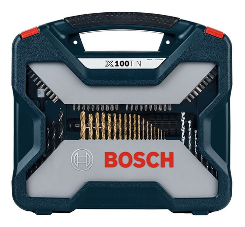 Imagem 2 de 5 de Jogo De Brocas X-line Titânio Com 100 Peças + Maleta Bosch
